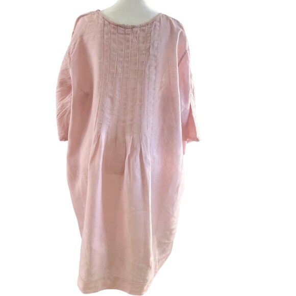 Stunning Anais & Valentin Pink Italian Linen Tunic Dress L \ Coastal - Picture 1 of 12